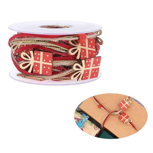 Voyyphixa Weihnachten Bänder 5m Weihnachten Perlenband Polyester Deko Band Christmas Bead Trim Ribbon für Hochzeit Geburtstag Dekoration Geschenkverpackung (Geschenk) von Voyyphixa