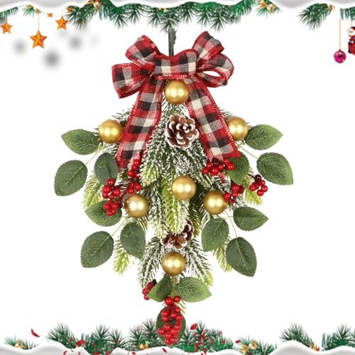 Christmas Swag Garland | Outdoor Farmhouse Christmas Garland | Decorative Christmas Ornament Hangers for Front Door and Holiday Decor, Festive Swag for Indoor & Outdoor Use von Vriusi