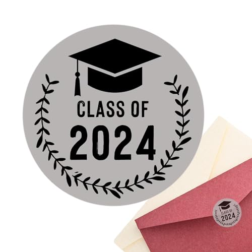 Graduation Stickers Class of 2024 | Transparent Stamping Envelope Stickers | Congrats Graduation Labels | 2024 Graduation Labels for Envelopes, Cards, Grad Supplies von Vriusi