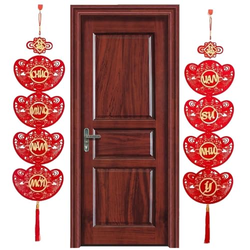 Vietnamese Character New Year Decoration | Red Couplets for Spring Festival | Decorative Vietnamese New Year Banners for Wall, Door and Window, Door and Window New Year Decor von Vriusi