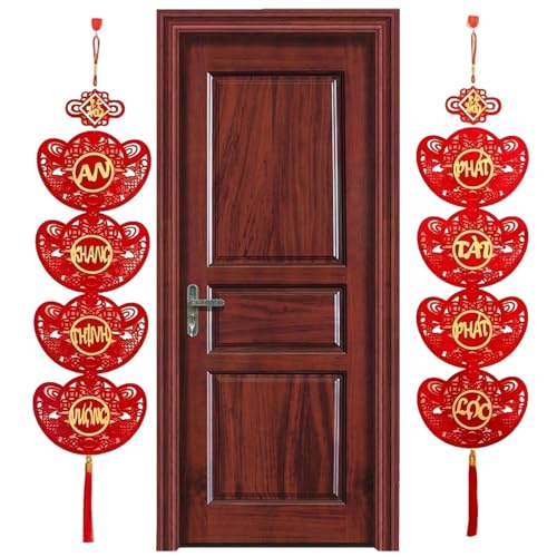 Vietnamese Character New Year Decoration | Red Vietnamese Couplets Decorative Ornaments | Spring Festival Couplets Creative New Year Banner for Wall, Door and Window von Vriusi