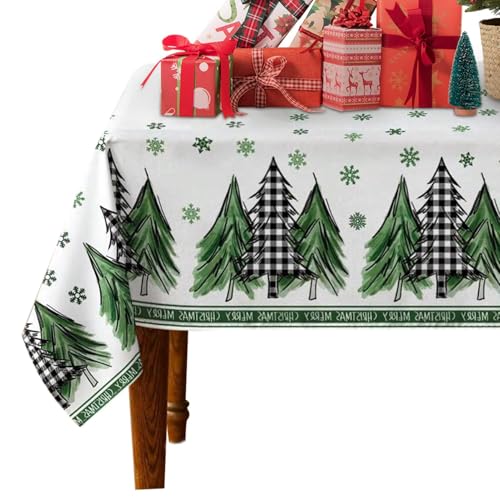 Vriusi Christmas Tablecloth | 55 x 55 Zoll Cartoon Christmas Tree Table Cloth | Wiederverwendbare Tischwäsche | Waschbare Aesthetic Tischabdeckung für Küche, Picknick, Feiertag, Festliche von Vriusi