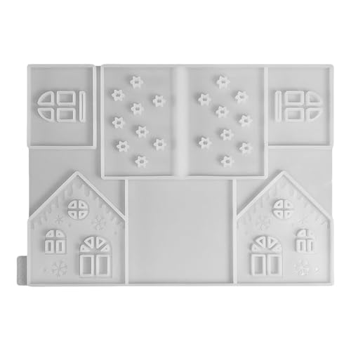 Vriusi House Candle Mold, Silikon House Mold, Autumn Decoration Silicone Holder, Winter Epoxidharz Casting Led Candle Mold, Village House Candle Holder for Making Home Aesthetic Decor von Vriusi