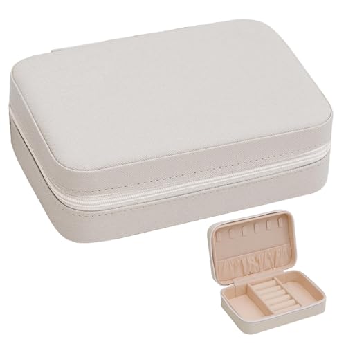 Vriusi Travel Jewelry Box, Ohrringe, Halskette, Organizer, große Kapazität, Schmuck-Aufbewahrungsbox, tragbar, Schmuckorganizer, kompakte Reise-Schmuckbox, Schmuckschatulle, Ringe A von Vriusi