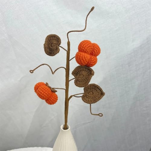 Vsadsau Handgefertigte Häkelblumen-Obst-Serie, Blumenstrauß, Heimdekoration, gestrickte künstliche Blumen, Orange von Vsadsau