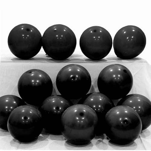 100 Stück 5 Zoll Klein Luftballons Schwarz, Mini Latex Schwarz Helium ballons für Party Deko(Ø 12 cm) von Vsosfiza