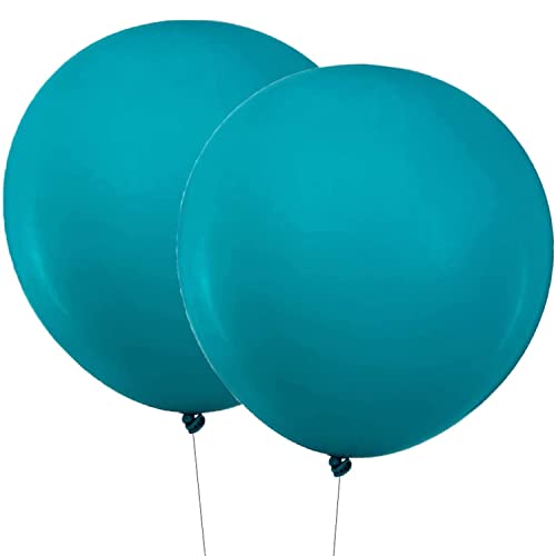 15 Stück 18 Zoll Großer Luftballons Türkis, Jumbo Türkis Latex Helium ballons für Party Deko(Ø 45 cm) von Vsosfiza