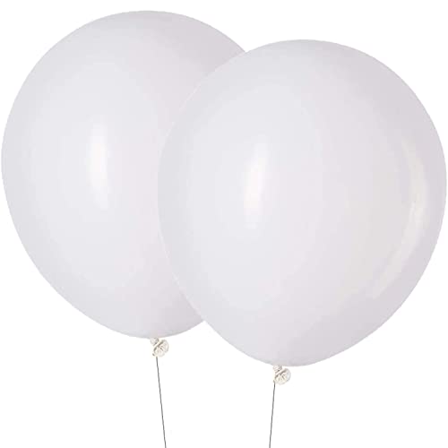 15 Stück 18 Zoll Großer Luftballons Weiß, Jumbo Weiss Latex Helium ballons für Party Deko(Ø 45 cm) von Vsosfiza