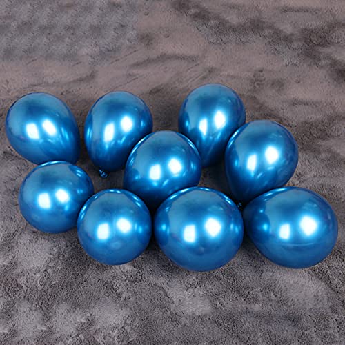 5 Zoll Klein Metallic Luftballons Blau, Mini Blau Chrom Helium ballons für Party Deko(Ø 12cm/100 Stück) von Vsosfiza