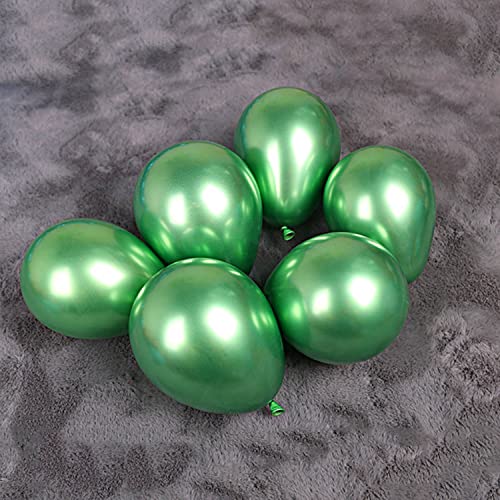 5 Zoll Klein Metallic Luftballons Grün, Mini Grün Chrom Helium ballons für Party Deko(Ø 12cm/100 Stück) von Vsosfiza