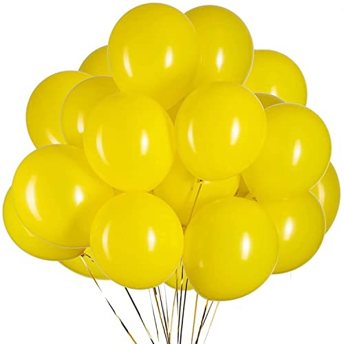 50 Stück 12 Zoll Luftballons Gelb, Gelb Latex Helium ballons für Party Deko(Ø 30 cm) von Vsosfiza