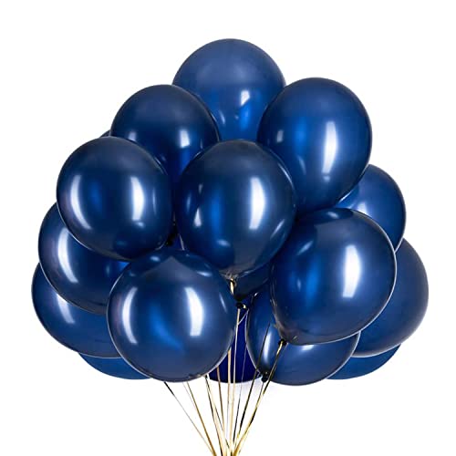 50 Stück 12 Zoll Luftballons Marineblau, Marineblau Latex Helium ballons für Party Deko(Ø 30 cm) von Vsosfiza