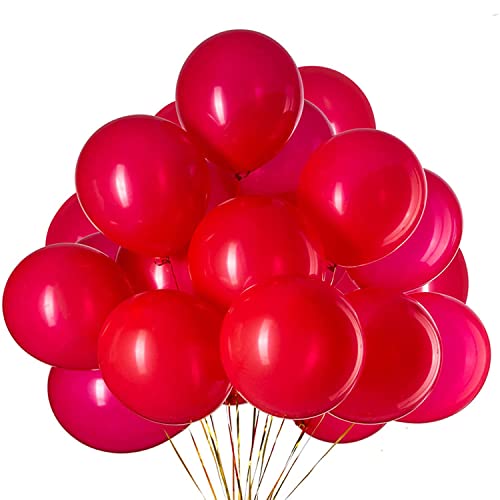 50 Stück 12 Zoll Luftballons Rot, Rot Latex Helium ballons für Party Deko(Ø 30 cm) von Vsosfiza