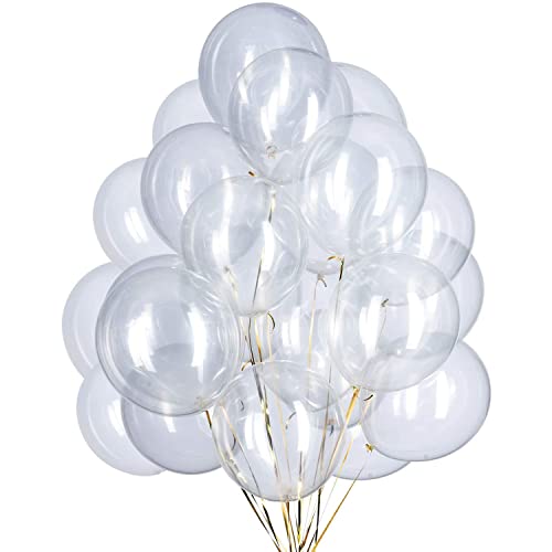 50 Stück 12 Zoll Luftballons Transparente, Transparente Latex Helium ballons für Party Deko(Ø 30 cm) von Vsosfiza