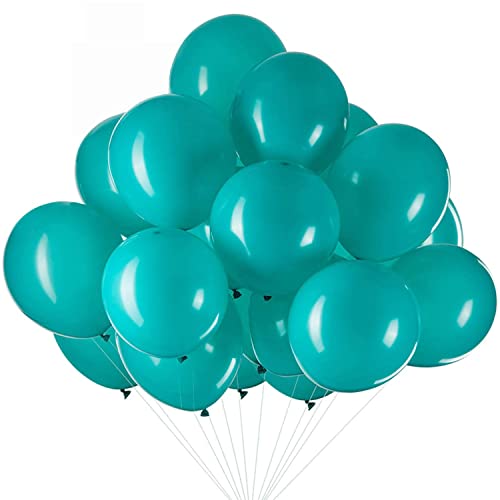 50 Stück 12 Zoll Luftballons Türkis, Türkis Latex Helium ballons für Party Deko(Ø 30 cm) von Vsosfiza