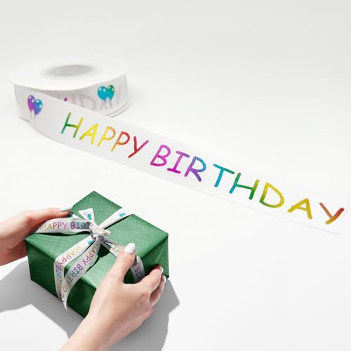 Farbe Geschenkband für Geburtstag – Happy Birthday(2.5cm/22m) von Vsosfiza
