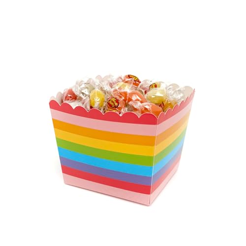 Vsosfiza 12Stk Candy Container Popcorn Tüten Popcorn Box Partytüten für Candybar und Popcorn Salzstangen (Regenbogen) von Vsosfiza
