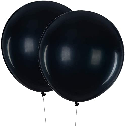 Vsosfiza 15 Stück 18 Zoll Großer Luftballons Schwarz, Jumbo Schwarz Latex Helium Ballons für Party Deko(Ø 45 cm) von Vsosfiza