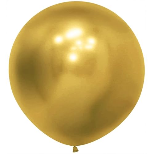 Vsosfiza 18 Zoll Großer Metallic Luftballons Golden, Jumbo Golden Chrom Helium ballons für Party Deko(Ø 45cm/15 Stück) von Vsosfiza
