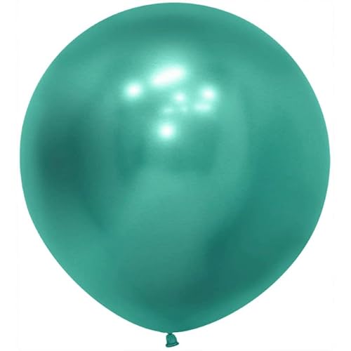 Vsosfiza 18 Zoll Großer Metallic Luftballons Grün, Jumbo Grün Chrom Helium ballons für Party Deko(Ø 45cm/15 Stück) von Vsosfiza