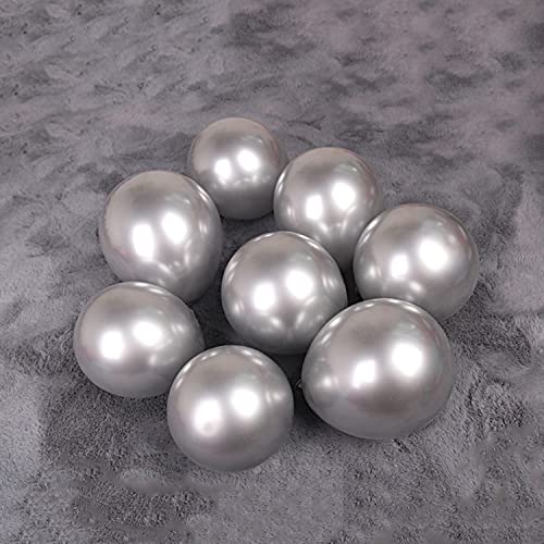 Vsosfiza 5 Zoll Klein Metallic Luftballons Silber, Mini Silber Chrom Helium Ballons für Party Deko(Ø 12cm/100 Stück) von Vsosfiza