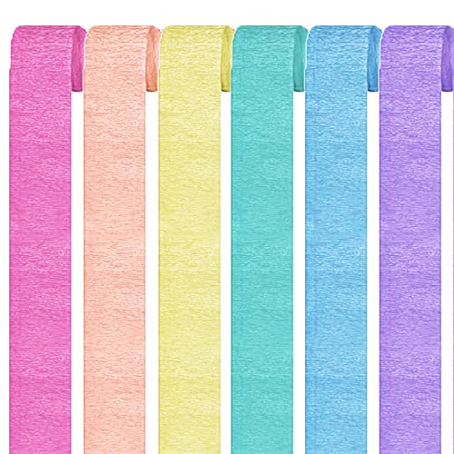 Vsosfiza 6er Set Krepppapier pastel Makrone Rainbow kreppbänder Makrone regenbogen Party Dekoration(4.5 cm x 25 m) von Vsosfiza