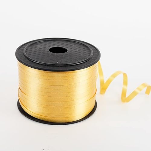 Vsosfiza Golden Geschenkband, Ballonband Spule Golden Kräuselband,Curling Ribbon,Ringelband Rolle Gold (5mm/100yard) von Vsosfiza