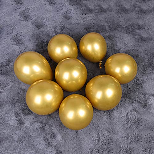 Vsosfiza 5 Zoll Klein Metallic Luftballons Golden, Mini Golden Chrom Helium Ballons für Party Deko(Ø 12cm/100 Stück) von Vsosfiza