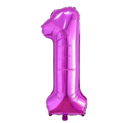 Vthoviwa 40 Zoll/18 Farbens Luftballon Zahlen 1 Rosarot, Luftballon 1. Geburtstag Foil Ballon, 0123456789,10-19,20-25,30,40,50,60,70,80,90, Folienballon 1 Party Dekoration Helium Unterstützen von Vthoviwa