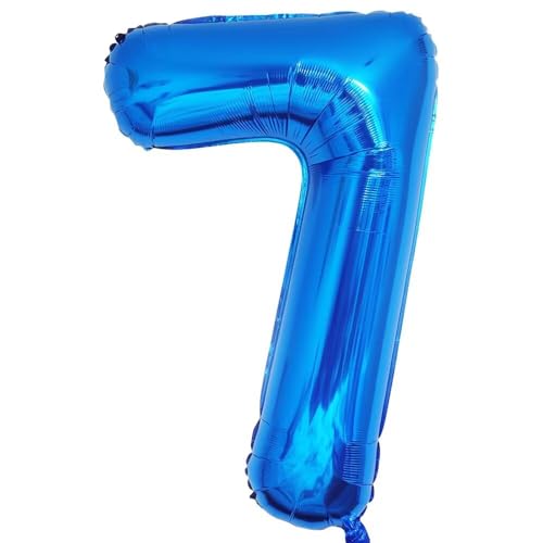 Vthoviwa 32 Zoll Luftballon Zahlen 7 Blau, Luftballon 7. Geburtstag Foil Ballon, 0123456789,10-19,20-25,30,40,50,60,70,80,90, Folienballon 7 Party Dekoration von Vthoviwa