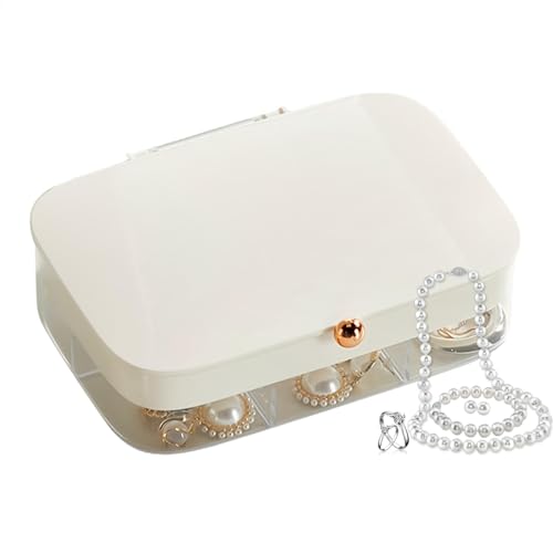 Vuggdt Kleine Schmuckschatulle, transparenter Ringorganizer, stilvolle Schmuckschatulle, Organizer, exquisite Reise-Schmuckschatulle, Ohrring-Organizer für Schreibwaren, Kosmetik und Schmuck von Vuggdt