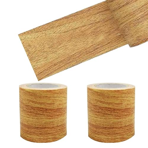 2 Rolle Holzoptik Klebeband,Reparaturband aus Holzmaserung Selbstklebend Holzmaserung Panzertape Möbelklebeband Holz Effekt Reparatur Klebeband Simulation Holzmaserung für Böden Tische Wände Stühle von Vulevirtue