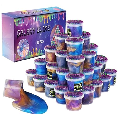 36 Pack Slime Set,Slime Party Favors Dehnbar Kindergeburtstag Mitgebsel Schleim Set Streßabbauend DIY Fluffy Slime Set Kindergeburtstag Mitgebsel Set von Vulevirtue