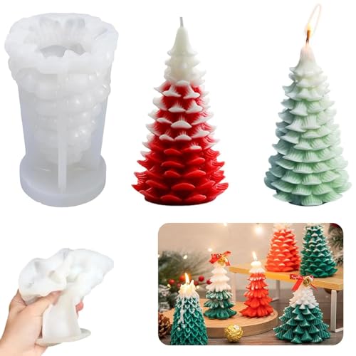 Kerzen Gießform,Weihnachtsbaum Kerzengießform Epoxy-Formen Weihnacht Diy Silikonform 3D Weihnachtsbaum Kerzengießform Silikon Kerzenformen Für DIY Duftkerze, Weihnachten Handwerk Ornamente von Vulevirtue