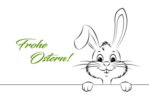 Niedliche Osterkarte einzeln mit Umschlag: Klappkarte blanko mit Motiv Hase im Letterpress-Verfahren gedruckt von Vulkan-Druckerei OHG