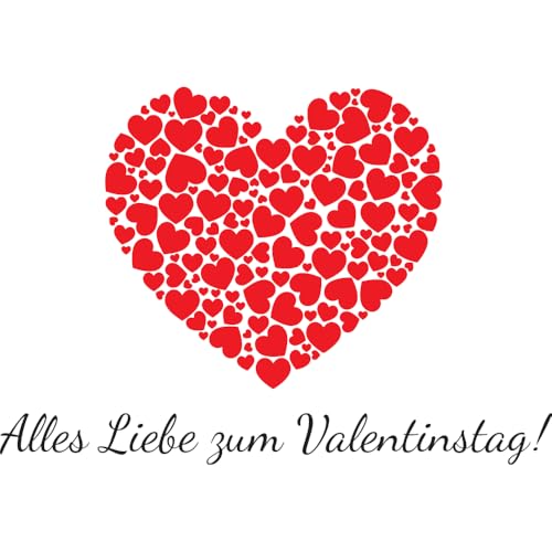 Valentinstag Karte mit Umschlag: Klappkarte blanko mit Herz, im Letterpress-Verfahren gedruckt (Großes Herz) von Vulkan-Druckerei OHG