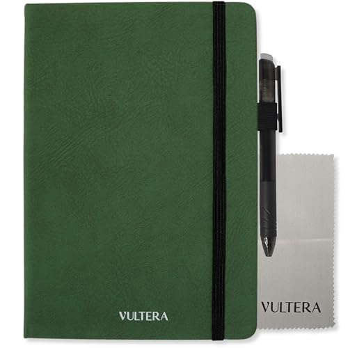 Vultera Notizbuch wiederverwendbar - A5 - Löschbarer Notizblock mit löschbarem Stift - Digitales Notizbuch (Green) von Vultera