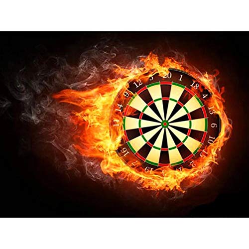 DIY 5D Diamond Painting Feuer Dartscheibe DIY Diamant Malerei Kit Voller Stickerei Malerei Selbermachen Kristallbestickung für Home Wanddekoration (40x50cm) von Vunxbi