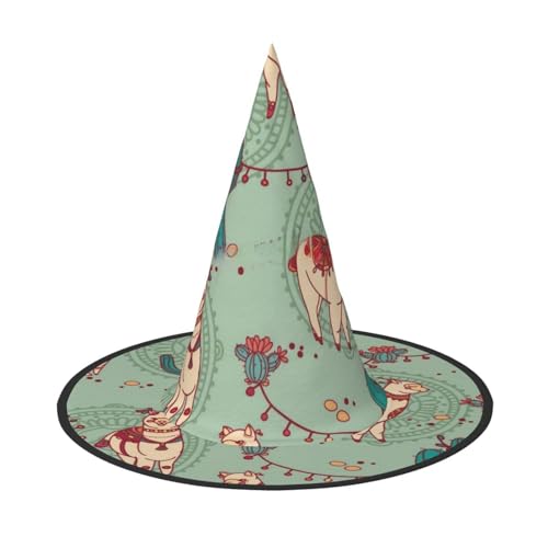 Vuoongt Halloween-Hut mit Lamas-Druck, vielseitig, leicht, Kostümzubehör, faltbar, spitzer Hut Vuoongt Halloween-Hut mit Lamas-Druck, vielseitig, leicht, Kostümzubehör, faltbar, spitzer Hut von Vuoongt