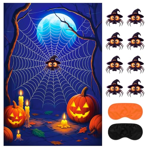 Vus Halloween-Spiele – Pin The Spider on the Web Partyspiel, Halloween-Party-Dekorationen, Zubehör, Aktivitäten Vus Halloween-Spiele – Pin The Spider on the Web Partyspiel, Halloween-Party-Dekorationen, Zubehör, Aktivitäten von Vusnud