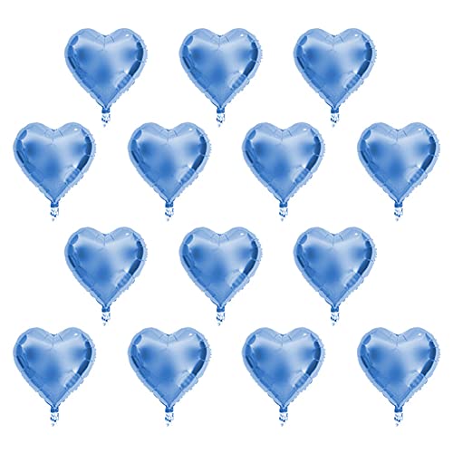 10 x herzförmige Aluminiumfolienballons für Party, Hochzeit, Geburtstag, Dekoration (blau) von Vvikizy