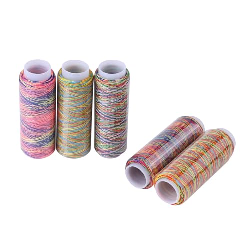 5pcs Nähgewinde Set, Schillernde Handnähungsschnur Spulen Mehrfarbig Gradienten Nähen Quilt Stickfäden Spulen Kleidungsstück Kleidungsstück von Vvikizy