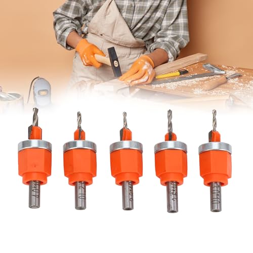 Countersink -Bohrer -Bit -Set, Holzbearbeitungs -Gegenbore -Bohrer -Tiefenanpassung, 5 Größen Countersink -Bit für Lochherstellung für Möbel, Home Decoration von Vvikizy