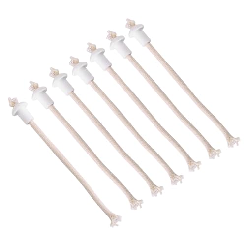 Öllampe Docht Mit Keramikhalter, 7Pcs Kerzendochte Für Fackel Weinflasche Öl Kerze Lampe Fiberglas Hitzebeständig Kerosin Dochte Weiß Ersatz Dochte Petroleumlampe Docht von Vvikizy