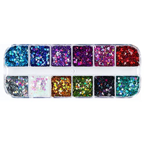 12 Farben/Set mit 3D-Pailletten, Kunstspitzen, Anhänger mit Epoxidharz, gefüllt für Kunst, Handwerk, Make-up 12 Farben/Set mit 3D-Pailletten, Kunstspitzen, Anhänger mit Epoxidharz, gefüllt für Kunst, Handwerk, Make-up von Vynetra