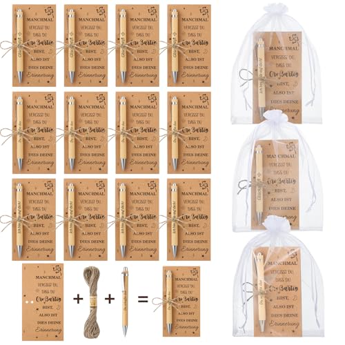 Vyuwast 12 Sets Inspirierende Holz Kugelschreiber Dankeschön Geschenk Motivation Stift mit Spruch Glücksstift mit Lesezeichen Lehrer Geschenk Kleine Abschiedsgeschenk für Kollegen Schüler von Vyuwast