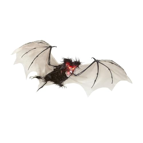 W WIDMANN MILANO Party Fashion 10052 - Haarige Fledermaus mit pulsierend, blinkenden LED-Augen, 89cm, Dekoration, Hängedekoration, Horror, Halloween, Mottoparty von W WIDMANN MILANO Party Fashion