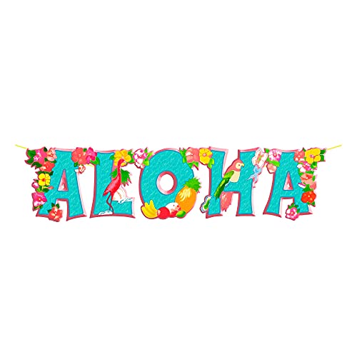 Widmann 02484 - Girlande Aloha, 80 x 20cm, Dekoration, Hawaii, Beachparty, Mottoparty, Karneval von W WIDMANN MILANO Party Fashion