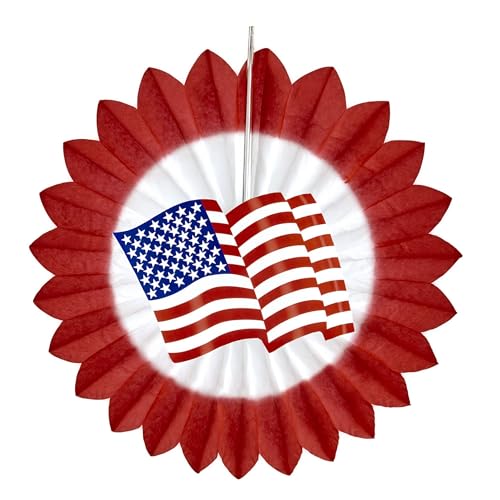 Widmann 95785 - USA Flagge Papierfächer, Ø 50 cm, Hängedekoration, Mottoparty von W WIDMANN MILANO Party Fashion