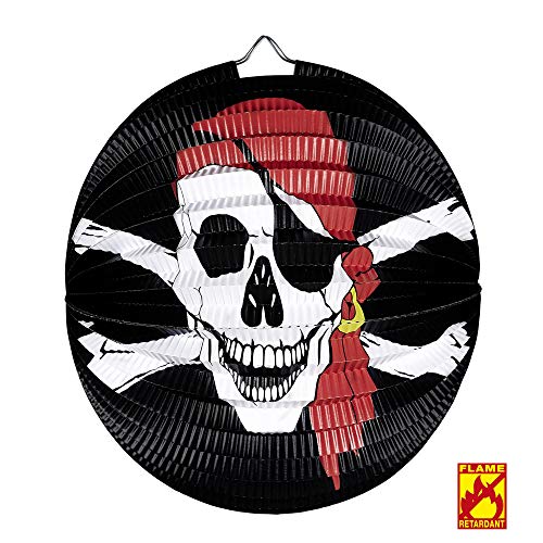 Widmann 95747 - Piraten Lampion, Totenkopf, Ø 25 cm, flammenhemmend, Dekoration, Mottoparty, Karneval, St. Martin, Halloween von W WIDMANN MILANO Party Fashion